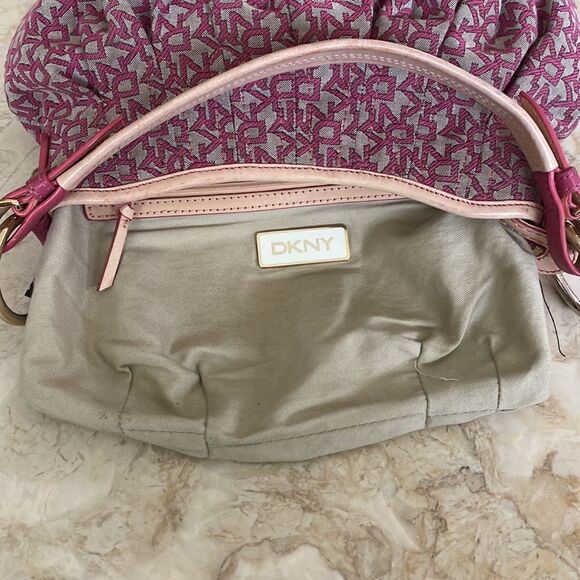 Donna Karan Vintage Monogram& Leather Small Hobo Bag - Picture 11 of 12